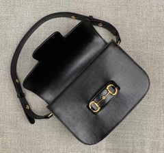 Imagem do Bolsa Gucci Horsebit 1955 Preta Tiracolo Italiana