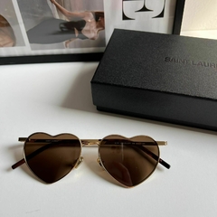 Óculos YSL Coração Marrom com Dourado