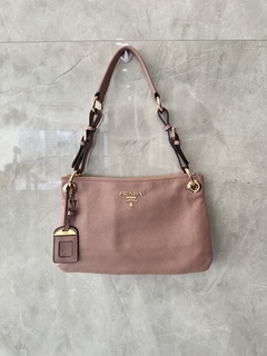 Bolsa Prada Tessuto Hobo Nude com alça longa Italiana