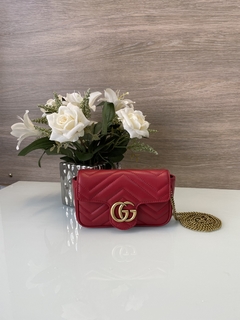 Bolsa Gucci Marmont Super Mini Vermelha Italiana - comprar online