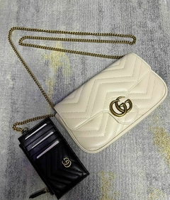 Bolsa Gucci GG Marmont Mini Branca Italiana