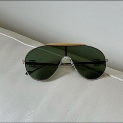 Óculos Loewe Verde e Prata Italiana