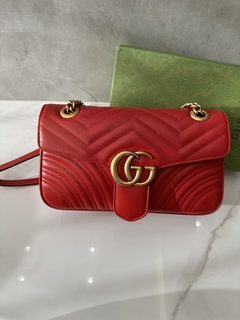 Bolsa Gucci Marmont Pequena Shoulder Vermelha Italiana - comprar online