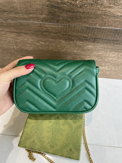 Bolsa Gucci Marmont Super Mini Verde Italiana na internet