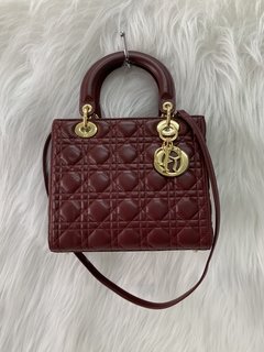 Bolsa Lady Dior Média Vinho Italiana - comprar online