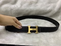 Cinto Hermès Preto Dupla Face Italiana - comprar online