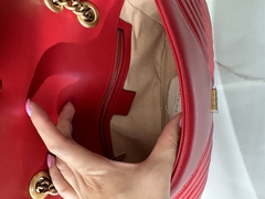 Bolsa Gucci Marmont Pequena Shoulder Vermelha Italiana - comprar online