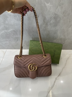 Bolsa Gucci Marmont Pequena Shoulder Nude Rosado Italiana - comprar online