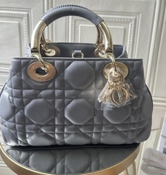 Bolsa Dior Media Cinza Italiana