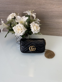 Bolsa Gucci Marmont Super Mini Preta Italiana - comprar online