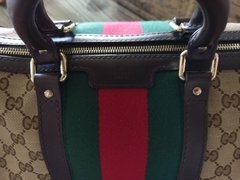 Bolsa Gucci Boston Monograma Com Couro Italiana - comprar online