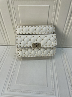 Bolsa VLTN Rockstud Spike Mini Branca Italiana