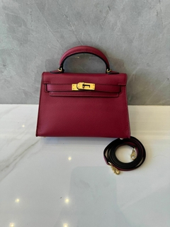 Bolsa Hermes Kelly Mini 20 Bordô Italiana