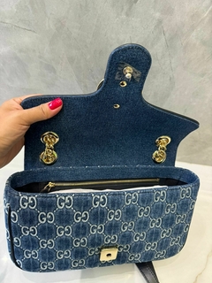 Bolsa Gucci GG Marmont Denim Italiana - Bolsas e Grife