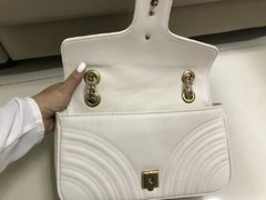 Bolsa Gucci Marmont Pequena Shoulder Branca Off White Italiana - loja online