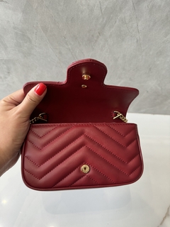 Bolsa Gucci Marmont Super Mini Bordô Vinho Italiana - loja online