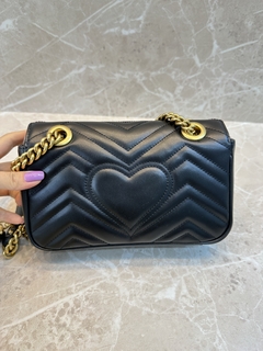 Bolsa Gucci Marmont Mini Shoulder Preta Italiana - loja online