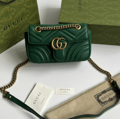 Bolsa Gucci Marmont Mini Shoulder Verde Italiana