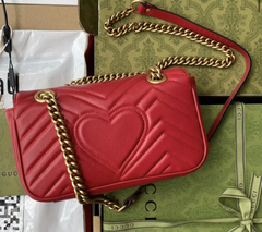 Bolsa Gucci Marmont Mini Shoulder Vermelha Italiana - comprar online