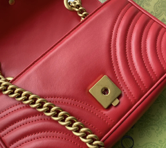 Bolsa Gucci Marmont Mini Shoulder Vermelha Italiana - Bolsas e Grife