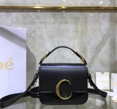 Bolsa Chloé C Ring Mini Preta Italiana