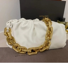 Bolsa Bottega Veneta The Chain Pouch Com Corrente Off-White Italiana