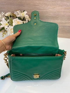 Bolsa Gucci Marmont Top Handle Verde Italiana - Bolsas e Grife