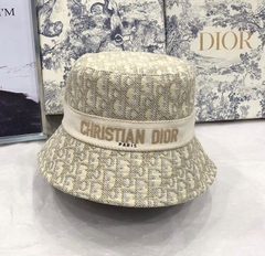 Chapéu Dior Bucket D-Oblique Bege Aba Pequena Italiana