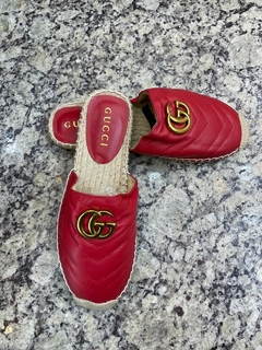 Espadrille Gucci Double G Marmont Vermelho Italiana