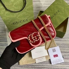 Bolsa Gucci Marmont Super Mini Vermelha Italiana