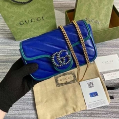 Bolsa Gucci Marmont Super Mini Azul Italiana