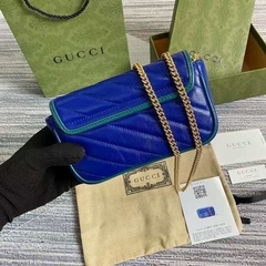 Bolsa Gucci Marmont Super Mini Azul Italiana - loja online