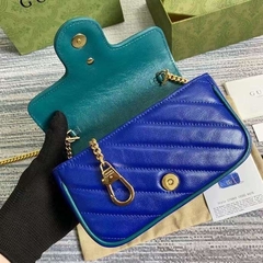 Bolsa Gucci Marmont Super Mini Azul Italiana na internet