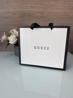 Sacola Gucci Branca e Preta Média Italiana