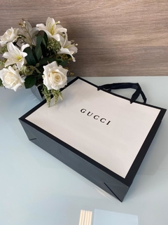 Sacola Gucci Branca e Preta Média Italiana - comprar online