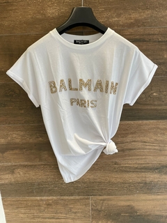 T-Shirt Balmain com Strass Branca Italiana - comprar online