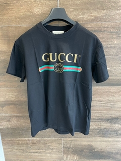 T-Shirt Gucci Oversized Feminina Preta Italiana