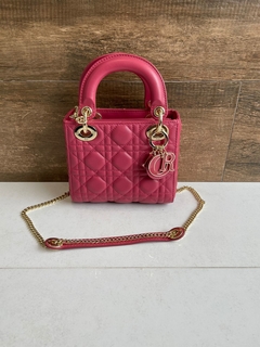 Bolsa Lady Dior Pequena Vinho Italiana