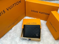 Carteira Louis Vuitton Masculina Preta com Logo