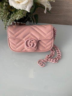 Bolsa Pochete Gucci GG Marmont Rosa Italiana