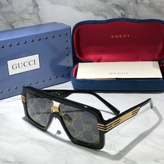 Óculos De Sol Gucci Oversized Quadrado Preto Italiana