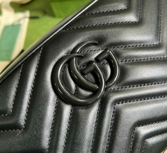Bolsa Gucci Tiracolo Marmont Pequena Preta All Black Italiana - Bolsas e Grife