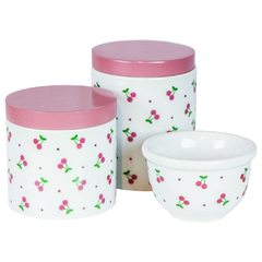 Kit Higiene Porcelana Cereja - 3 Peças - loja online