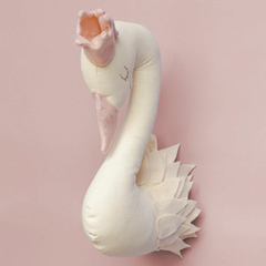 Leti, Cisne de Parede - Creme e Rosa