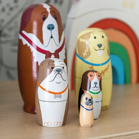 Matryoshkas Animais de Estima o em Madeira