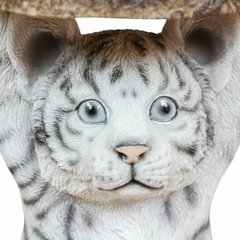 Mesinha Lateral Tigre Branco de Resina - comprar online