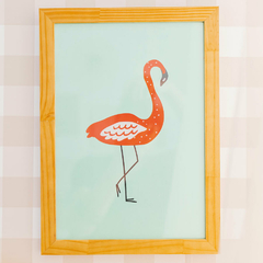 quadro-infantil-a4-selva-flamingo-mama-loves-you