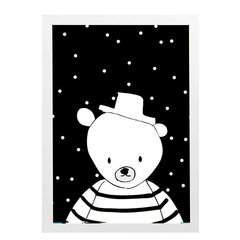 Quadro Urso Polar Preto de Chapéu (Unidade) - Mimoo Toys´n Dolls
