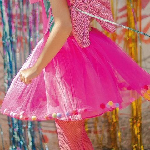Saia de hotsell tule com pompons