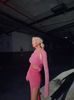 Sweater tejido Pink lurex - comprar online